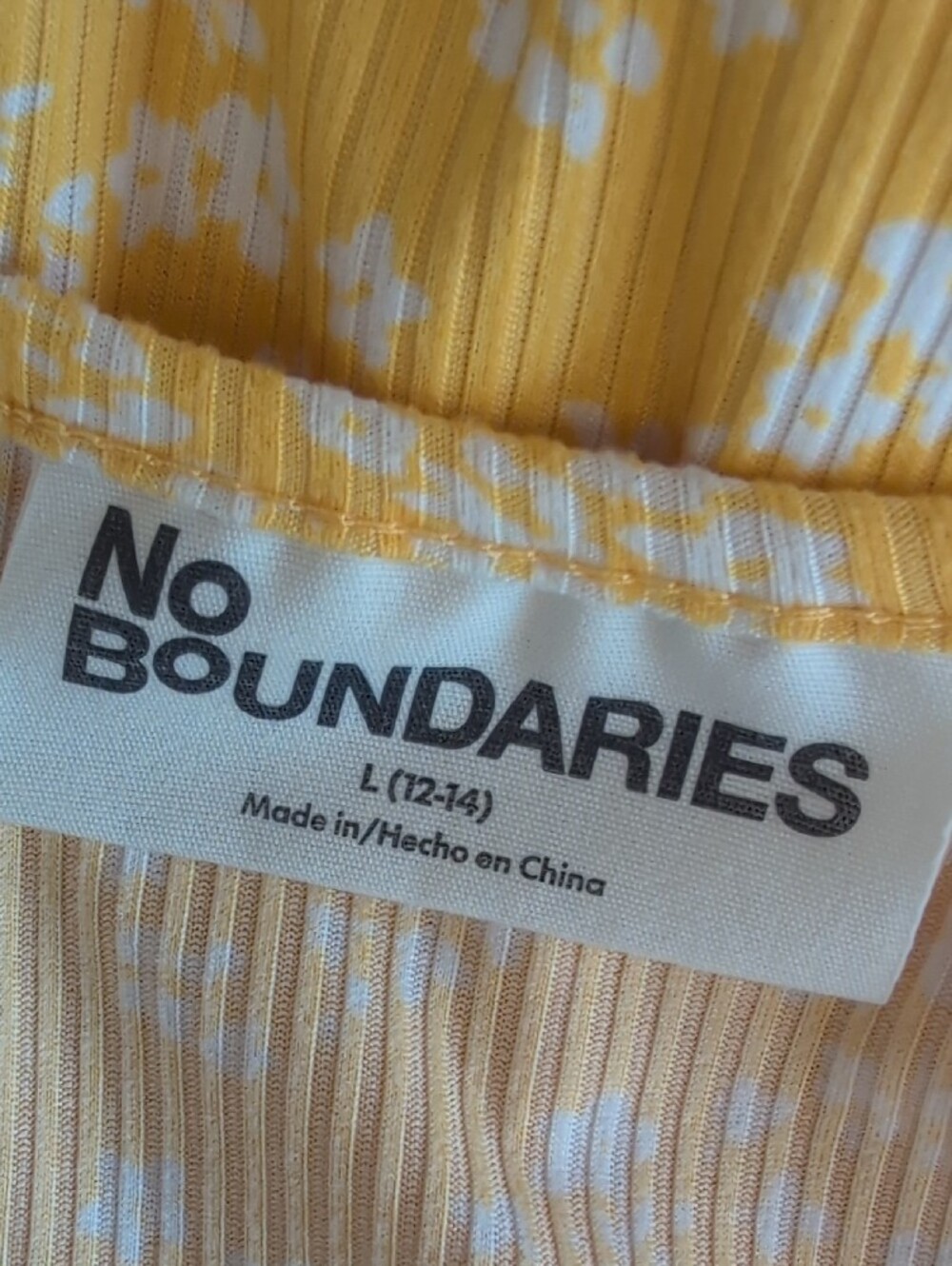 No Boundaries Yellow Floral Mini Dress L T202 - Picture 5 of 6